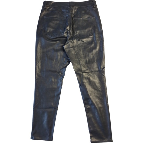 Express woman’s black laid leather skinny high rise pants size 8 - Picture 13 of 13
